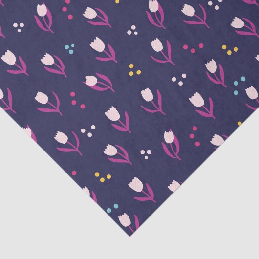 Paars Tulip-patroon Tissuepapier (Detail)