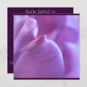 Paars Tulip Petal Uitnodiging (Voorkant / Achterkant)