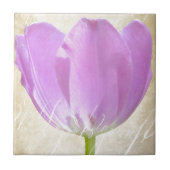 Paars Tulp Paper-patroon Tegeltje (Voorkant)