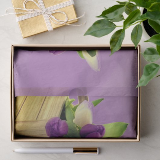 Paars Tulp-papier Tissuepapier (Geschenk)