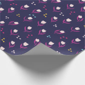 Paars tulp patroon cadeaupapier (Hoek)