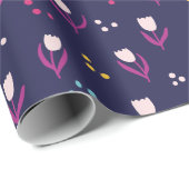 Paars tulp patroon cadeaupapier (Rol Hoek)
