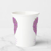 Paars tulphartje bouquet art monogram bruiloft papieren bekers (Links)