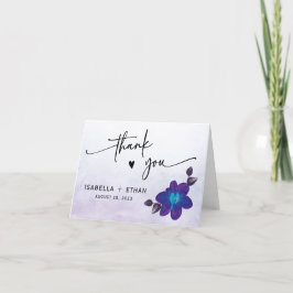 Paars Turkoois Blauwe Orchidee Huwelijk Bedankt