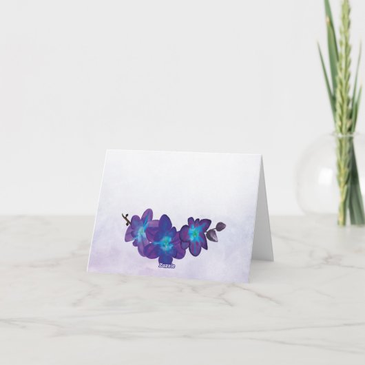 Paars Turquoise Blauw Orchidee Bruiloft Dankjewel Bedankkaart (Achterkant)