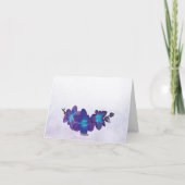 Paars Turquoise Blauwe Orchidee Bruiloft Dankjewel Bedankkaart (Achterkant)