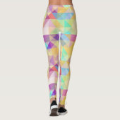 Paars Turquoise Blue Green Pink Art Patroon Leggings (Achterkant)