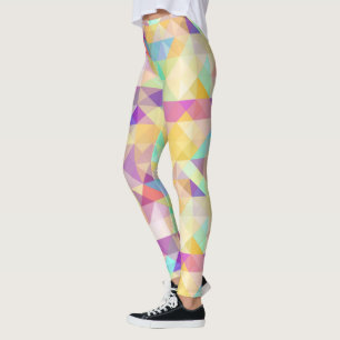 Paars Turquoise Blue Green Pink Art Patroon Leggings