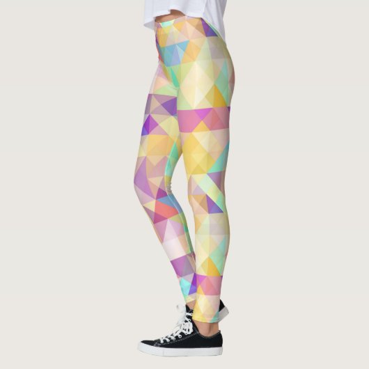 Paars Turquoise Blue Green Pink Art Patroon Leggings (Links)