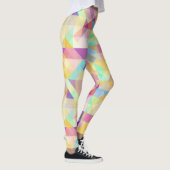 Paars Turquoise Blue Green Pink Art Patroon Leggings (Rechts)
