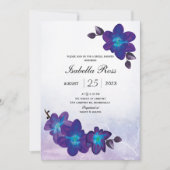 Paars Turquoise Blue Orchid Vrijgezellenfeest Kaart (Voorkant)