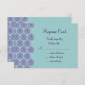 Paars/Turquoise Damask RSVP (Voorkant / Achterkant)