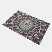 Paars Turquoise en Crème Mandala Patroon Deurmat (Schuin)