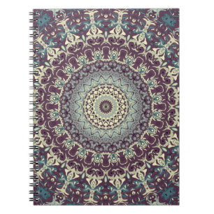 Paars Turquoise en Crème Mandala Patroon Notitieboek