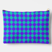 Paars Turquoise Geruit Diamant Patroon Groot Etui (Achterkant)