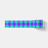 Paars Turquoise Geruit Diamant Patroon Grosgrain Lint (Voorkant)