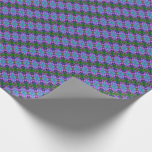 Paars Turquoise Green Abstract Design Cadeaupapier (Hoek)