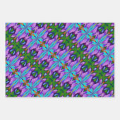 Paars Turquoise Green Abstract Design Inpakpapier Vel (Voorkant 2)