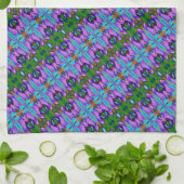 Paars Turquoise Green Abstract Design Theedoek (Gevouwen)