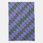 Paars Turquoise Green Abstract Design Theedoek (Verticaal)