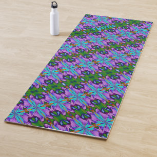 Paars Turquoise Green Abstract op maat Yogamat