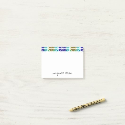 Paars Turquoise Groen Design Post-it® Notes (Op bureau)