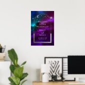 Paars Turquoise Hemelbruiloft Welkom Poster (Thuiskantoor)
