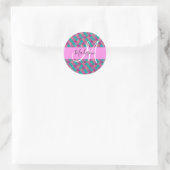 Paars Turquoise Mermaid Glitter Sparkles Monogram Ronde Sticker (Tas)