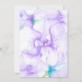 Paars, Turquoise Orchid, Dragonflies Quinceanera Kaart (Achterkant)