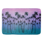 Paars-turquoise Palmbomen Badmat (Voorkant)