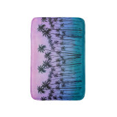 Paars-turquoise Palmbomen Badmat (Voorkant Verticaal)