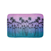 Paars-turquoise Palmbomen Badmat (Voorkant)