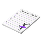 Paars Tutu Ballerina Ballet Dance Teacher Gift Notitieblok (Linkerzijde)