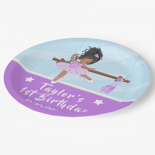 Paars Tutu Birthday Pa Papieren Bordje (Gekanteld)