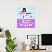 Paars Tutu Welkomstteken van de Afrikaanse Amerika Poster (Thuiskantoor)