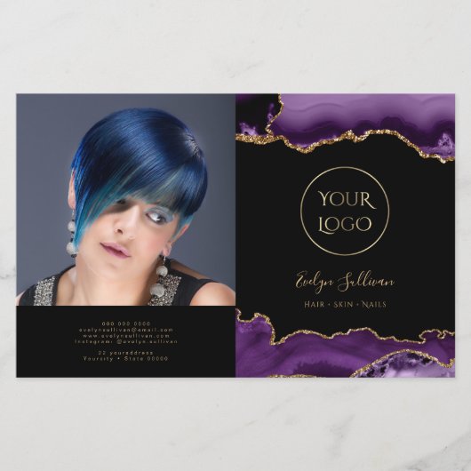 paars tweevoudig brochure (Voorkant)