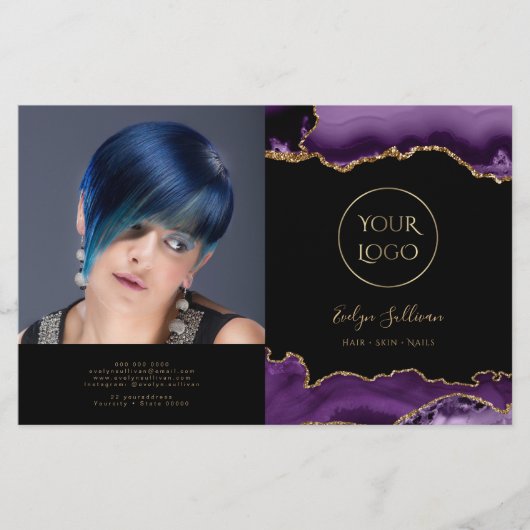 paars tweevoudig brochure (Voorkant)