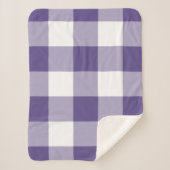 Paars Ultra Violet Gingham Patroon Sherpa Deken (Voorkant)