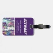 Paars, ultraruimte geïnspireerd Kind kleurenblok Bagagelabel (Achterkant horizontaal)