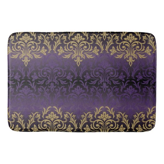 paars, ultraviolet, vocht, , patroon, goud, ch badmat (Voorkant)