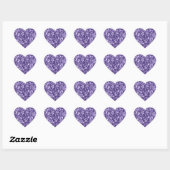 Paars ultraviolette glinsterende glitter hart sticker (Vel)