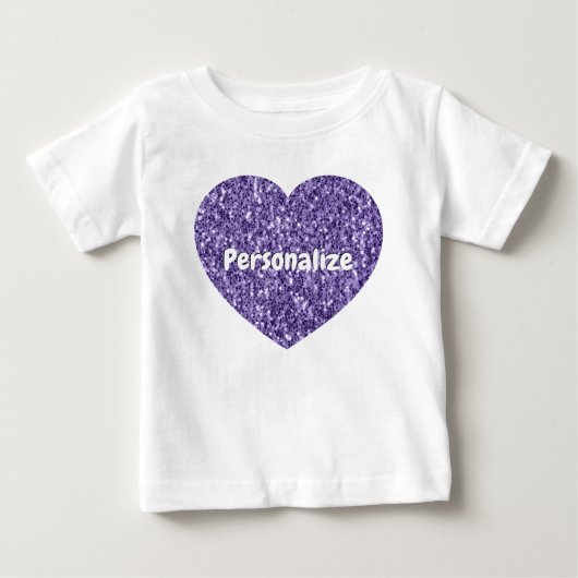 Paars ultraviolette glinsterende Hart Personalisee (Voorkant)