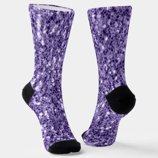Paars ultraviolette glitters glitter sokken (Gebogen)