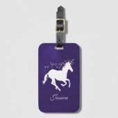 Paars Unicorn Persoonlijk Bagagelabel (Voorkant (verticaal))