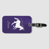 Paars Unicorn Persoonlijk Bagagelabel (Voorkant (horizontaal))