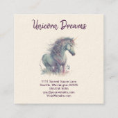 Paars Unicorn Square Visitekaartje (Achterkant)