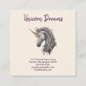 Paars Unicorn Square Visitekaartje (Achterkant)