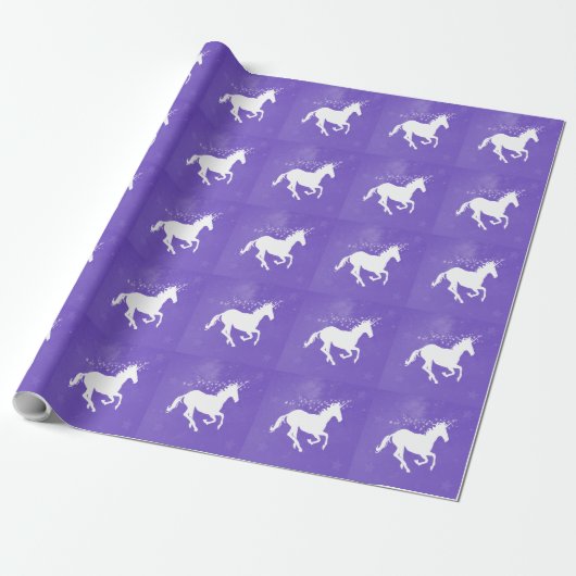 Paars Unicorn Weddenschap Cadeaupapier (Uitgerold)