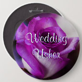 Paars Usher-Roos Ronde Button 6,0 Cm (Voorkant /achterkant)