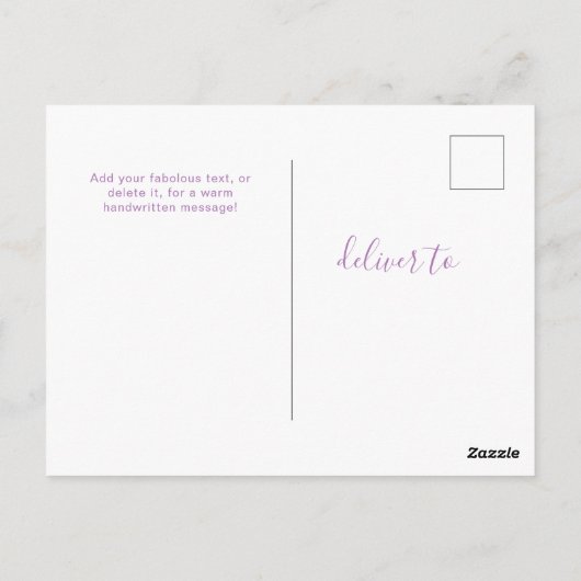 Paars Uw douanetekst 6 foto's collage universeel Briefkaart (Achterkant)